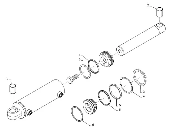 87542725 - Цилиндр гидр. навески задней 95мм TGT8./Mg.